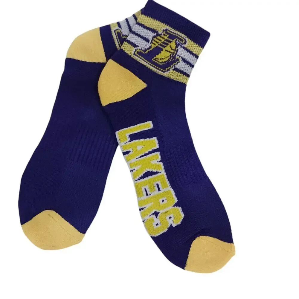 3 Pairs NBA Los Angeles LAKERS Socks Mens Size 6-12 Low Cut Sports Official